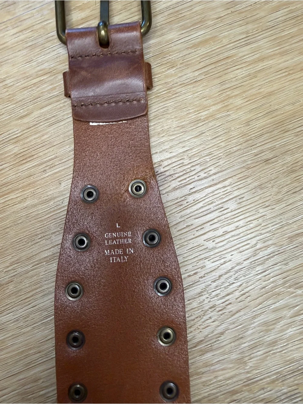 Woman’s Express genuine leather Brown Studded Belt made in Italy size L 43”